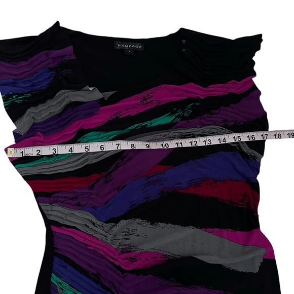 Rampage Women Large Bodycon Dress Multicolor RuchedAbstract Print Party Stretch - Picture 9 of 14